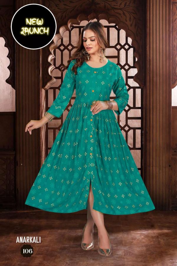 Trendy New Anarkali Vol 1 Rayon Designer Exclusive Kurti Collection